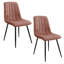 Narrows 47cm H Tufted Velvet Upholstered Upholstered Back Side Chair in Pink