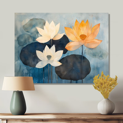 Harmonie de lotus dans l'étang I - impression murale lotus