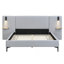 Lit tapissier avec lumières et tablettes intégrées, lit-202954327