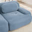 Canapé 2 places de luxe en velours côtelé bleu 82 po avec structure lisse et incurvée antidérapante, rembourrage haute élasticité, modulable pour une installation dans les espaces audiovisuels et les chambres à coucher.