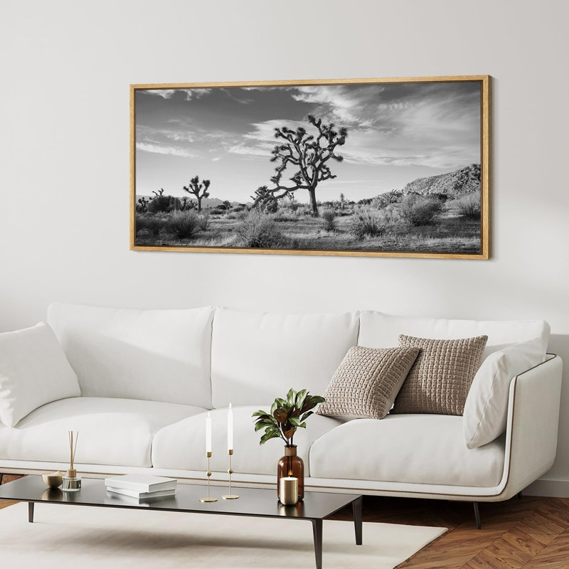 «Cactus Desert», impression sur toile encadrée, H 30 po x l 60 po, Noir, noir, noir, noir