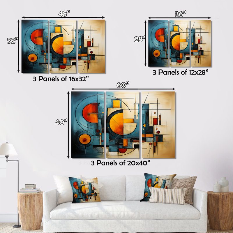 Electric Array III - Abstract Collages, ensemble d'art sur toile, H 40 po x l 60 po x P 1 po