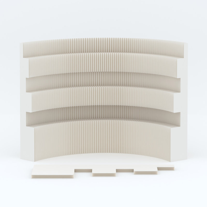 Foldable Paper Room Divider, Freestanding Movable Partition Wall with Display Shelves, No Drill Privacy Screen for Office, Exhibition & Event