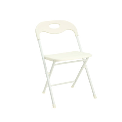 White 4 Stainless Steel Folding Chairs, 800Lb Capacity, Stackable, Waterproof, Engineered With Dual Hinges, Triple Bracing, Easy For Family Reunion, All-Weather , Floor-Protective Rubber Feet