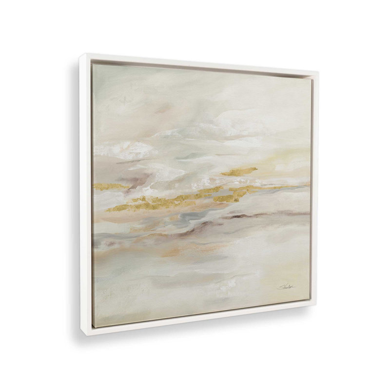 Impression sur toile roulée Golden Drift Reflections, H 12,75 po x l 12,75 po x P 1,75 po, Cadre flottant blanc opaque