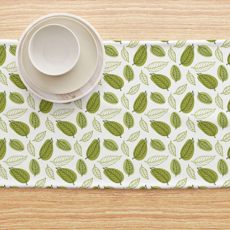 Rectangular Floral Cotton Twill Table Runner, 108" L x 16" W