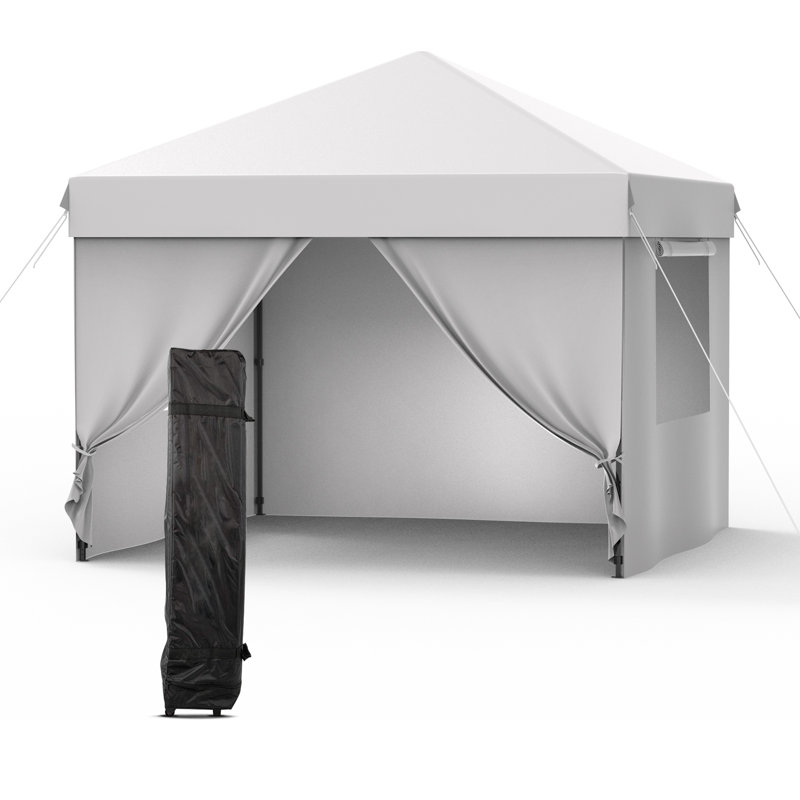 Heavy Duty Pop Up Canopy Tent 10x10FT – Waterproof & UV Protection, 4 Sidewalls, Easy Setup, Blue, Blue