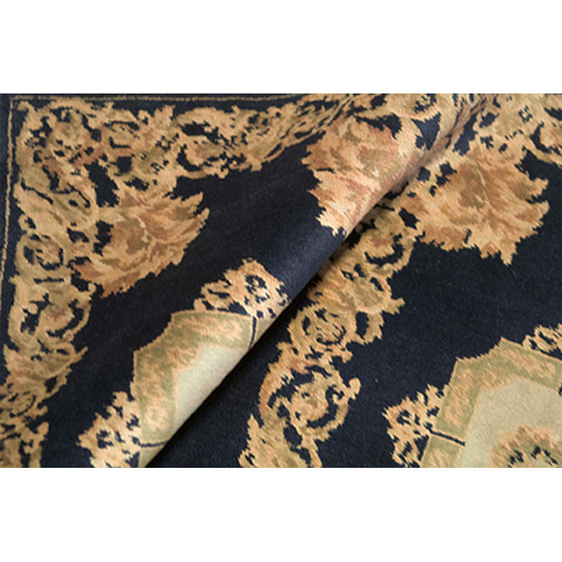 Hand-Knotted High-Quality Black Area Rug