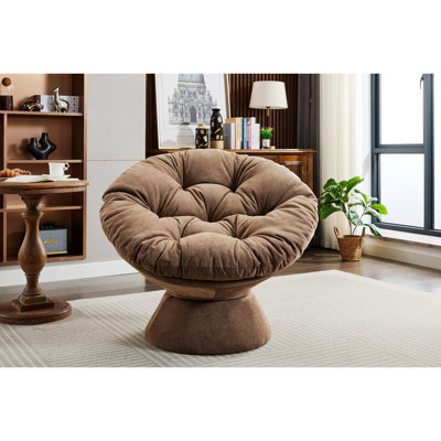 Celetha 37.05'' Wide Chenille Swivel Papasan Chair -  George Oliver, 990708EB20874CDF9567045AC64229C7