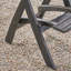 Tabourets de bar pliants d'extérieur 41,75 po en bois d'acacia avec dossier et siège en rotin PE, finition gris foncé (ensemble de 2)