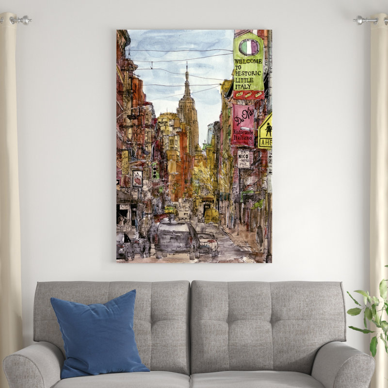 Scène de ville II, H 48 po x l 32 po x P 1,25 po
