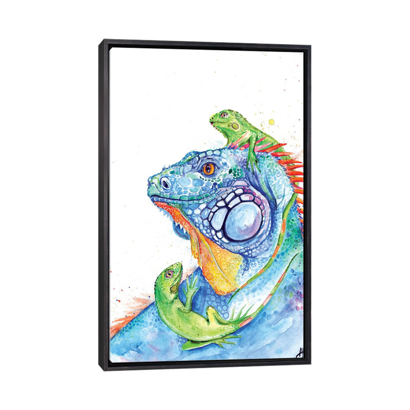 Décoration murale pour enfants Here Be Dragons, H 40 po x l 26 po x P 1,5 po, Toile encadrée noir délavé