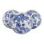 Ensemble d'objets décoratifs ronds en céramique de style chinoiserie pour le salon - Présentoir de décorations modernes pour tablettes - ensemble de 3, 5 po, bleu et blanc