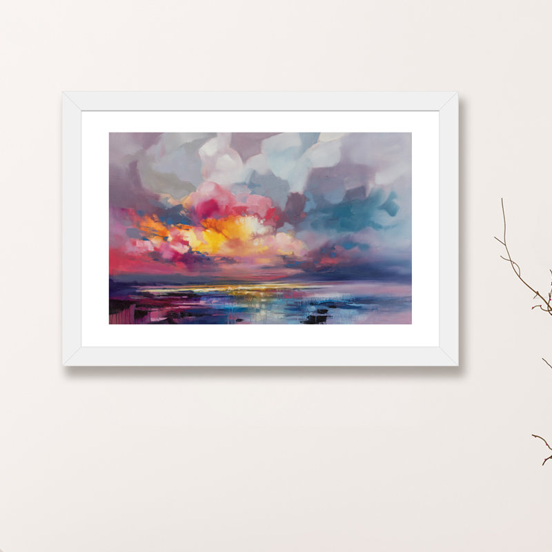 « deplacement » par scott naismith-reproduction d’art, H 16 po x l 24 po x P 1 po, Papier avec cadre blanc