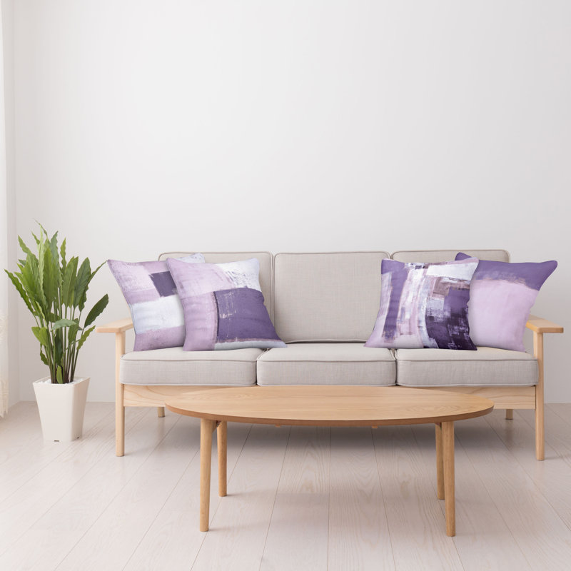Reversible Pillow Cover, 20" H x 20" W, Eggplant Mauve / Lilac