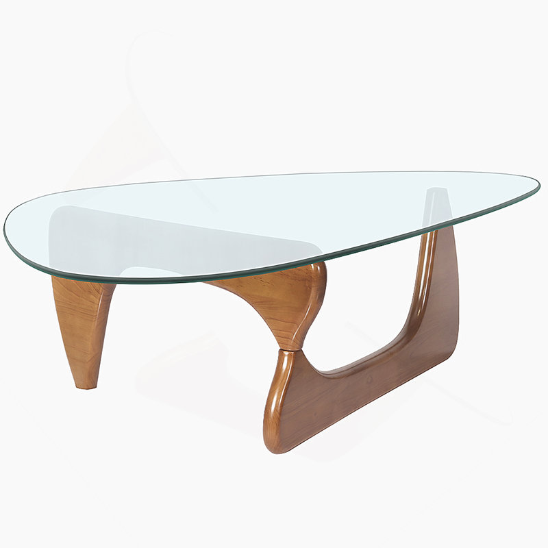 Modern Triangle Coffee Table, Walnut
