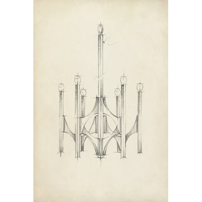 Mid Century Chandelier II 1 Piece Wrapped Canvas Wall Art