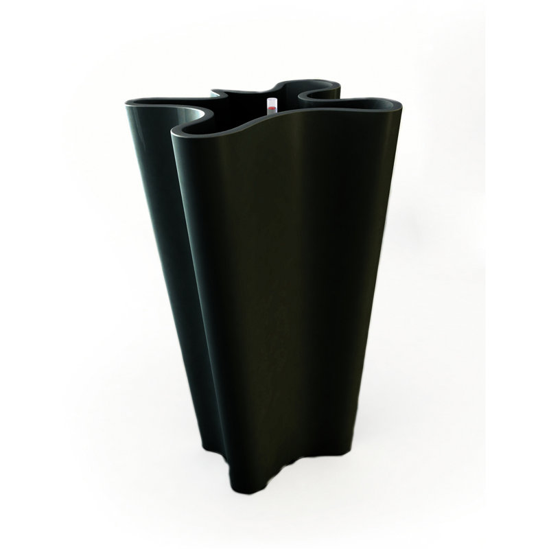 Bye-Bye Resin Pot Planter, Black, 27.5" H x 17" W x 16.25" D