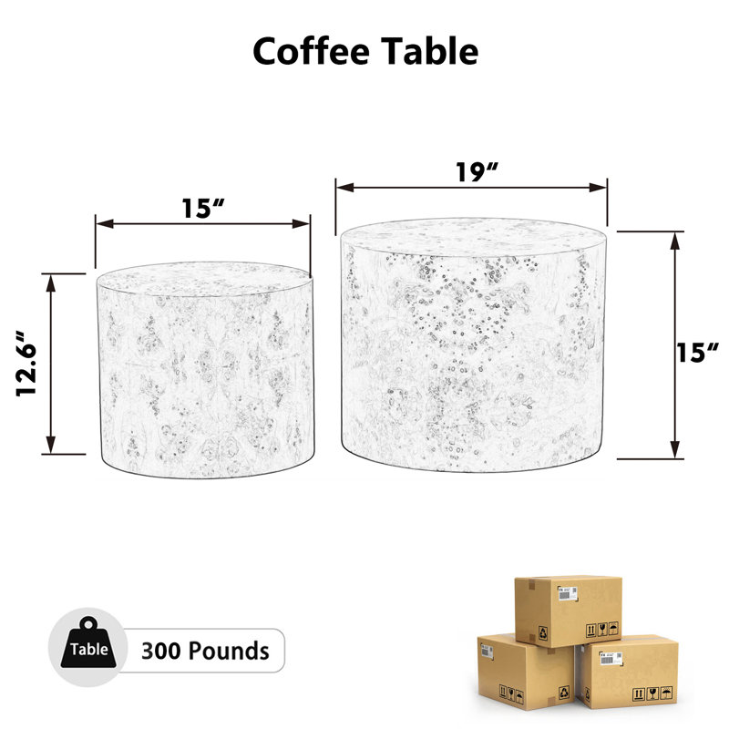 Ensemble de 2 tables basses gigognes Nesting