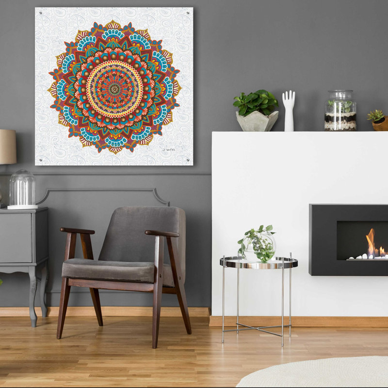 «Mandala Dream» par James Wiens, art mural en verre acrylique, L 36 po x H 36 po