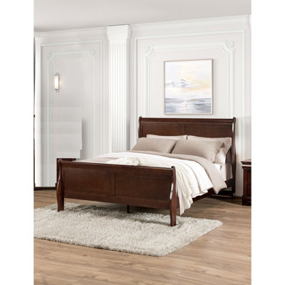Mobilier de chambre à coucher pour lit double en cerisier foncé Louis Phillipe