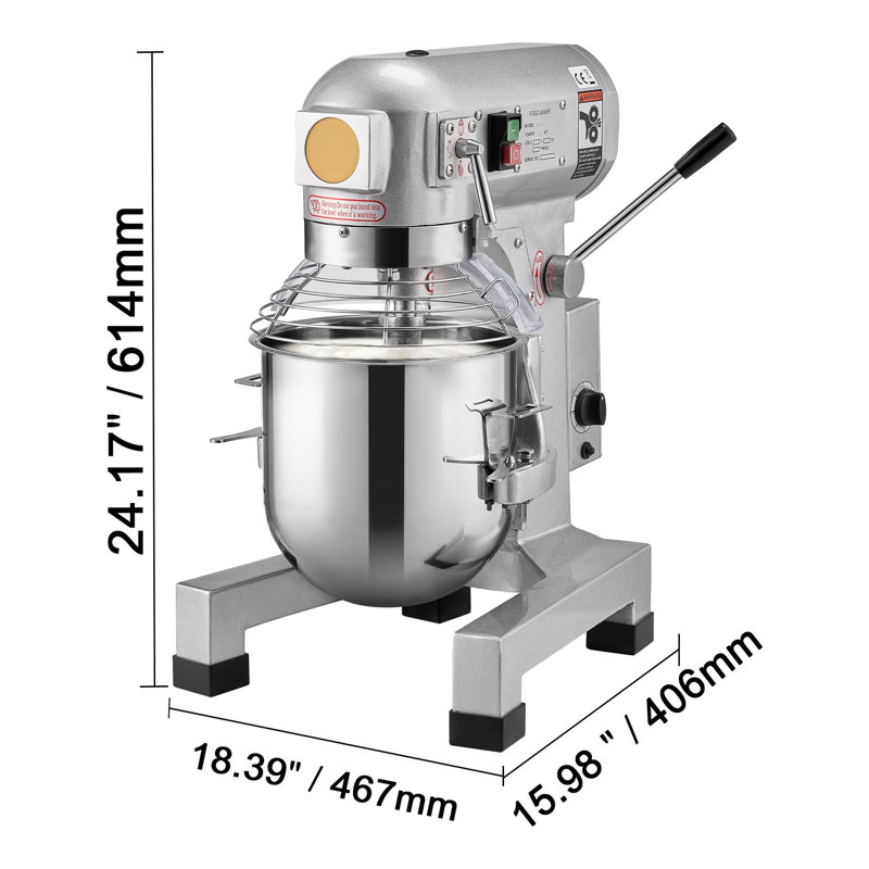 Batteur sur socle commercial 10L avec garde-manger et minuterie