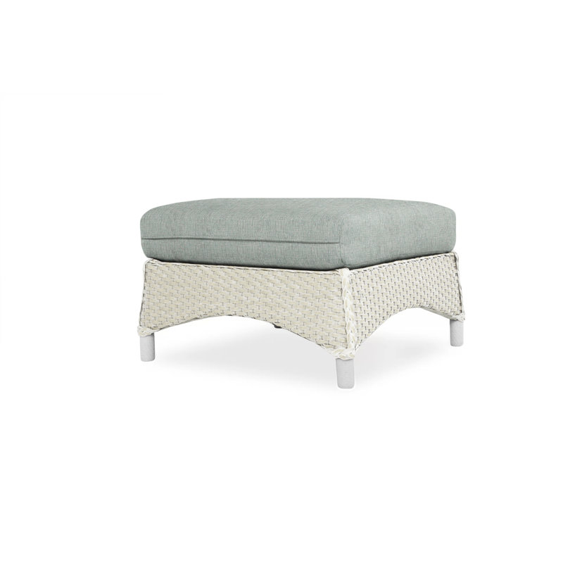 Mandalay Outdoor Ottoman, Antique White, Bright Side Fog