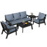 Ensemble de conversation pour patio 7 pièces avec coussins Hdpe