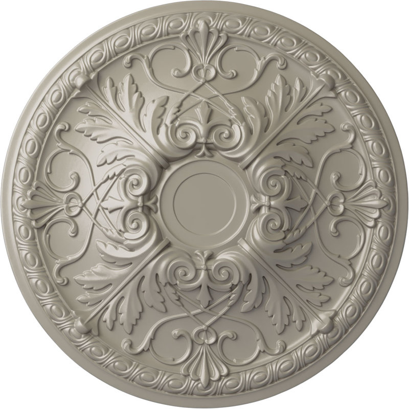 Médaillon de plafond Endurathane Tristan, DO 26 po x P 3 po (convient aux auvents jusqu'à 5 1/2 po), fini blanc perle peint à la main