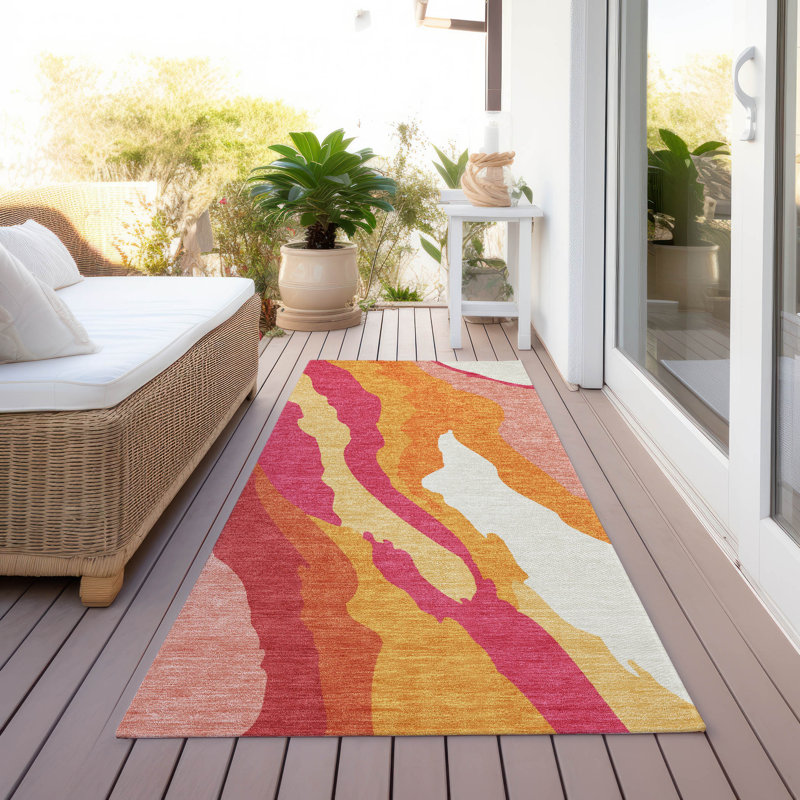 Tapis intérieur / extérieur lavable à la machine Chayden ACN1047, Tapis de couloir 2 pi 3 po x 7 pi 6 po