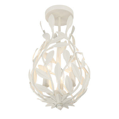Plafonnier semi-encastré blanc mat 9 po Nerine
