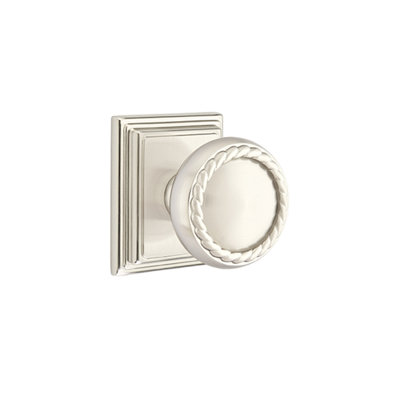 Ensemble de boutons d'intimité Emtek avec rosette Wilshire et bouton en corde