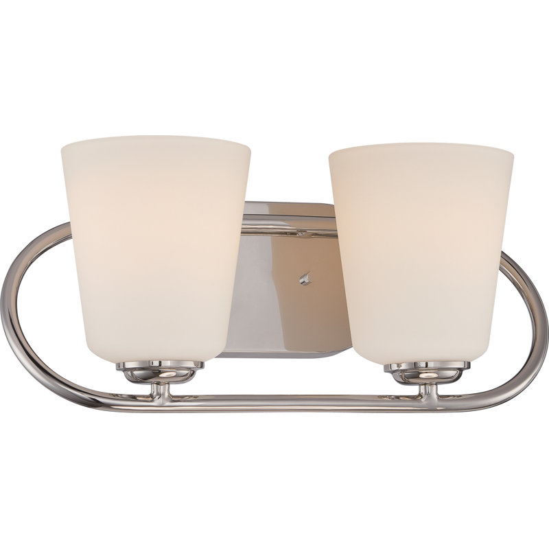Éclairage de salle de bain à intensité variable 2 lumières Burhill, Nickel poli