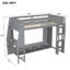 Lit mezzanine en bois avec bureau Wood-1327532942