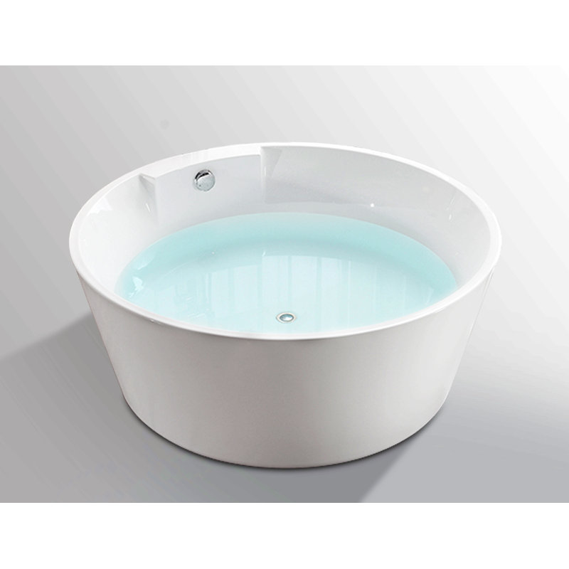 Baignoire ronde autoportante en acrylique - blanc brillant - 57 po de diamètre