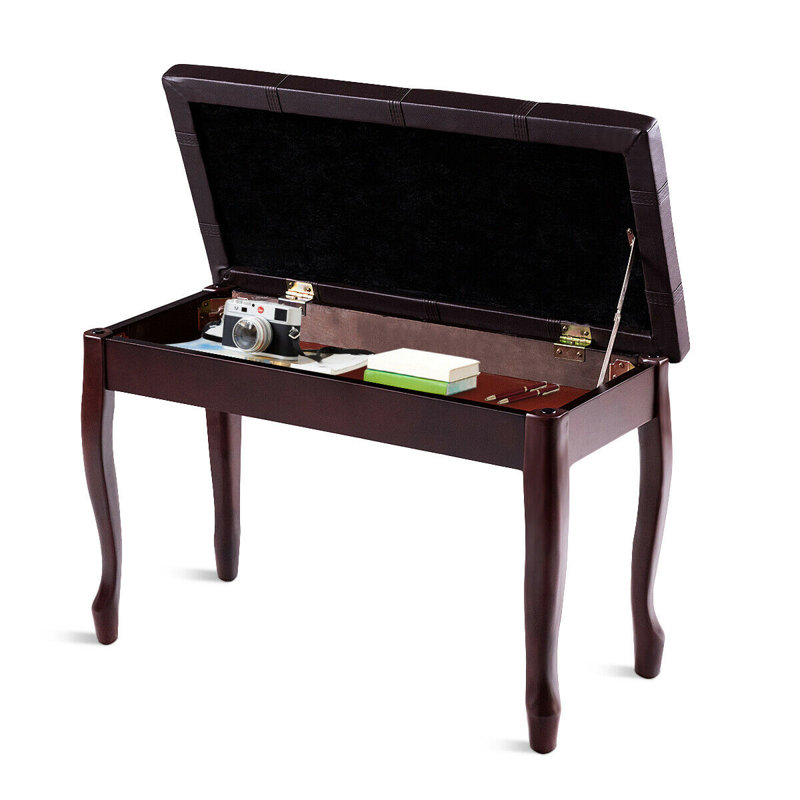 Banc de rangement en similicuir Cirillo, Brun