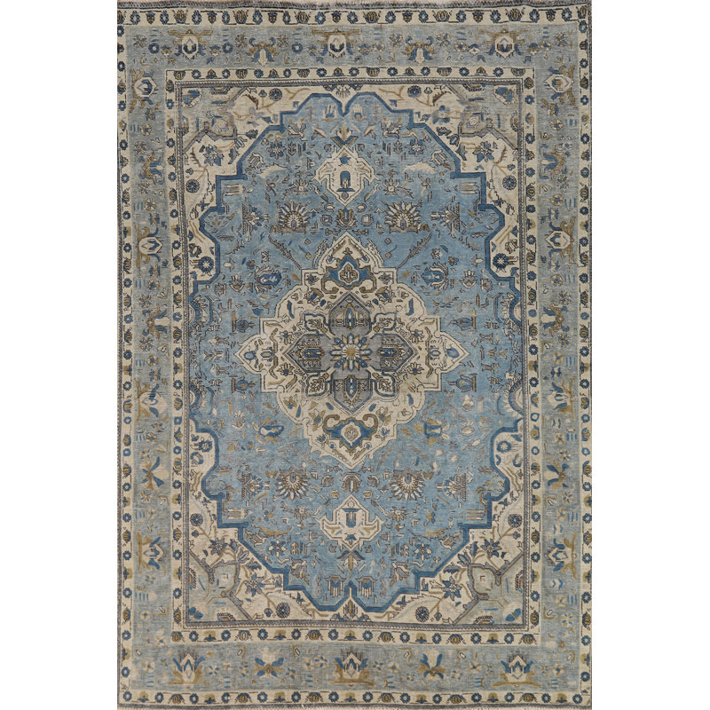 Tapis géométrique bleu 7 x 10