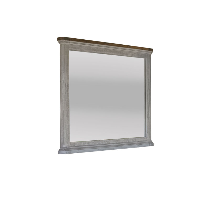 Luna Gray Solid Wood Frame Dresser Mirror, Gray