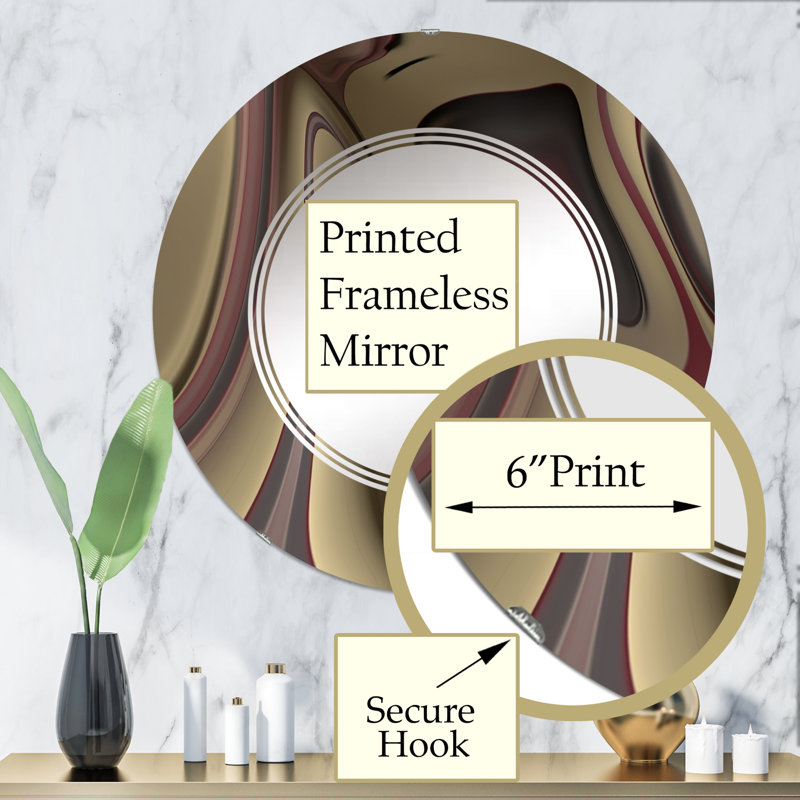 Fraipont - Miroir mural moderne rond, 32 po x 32 po