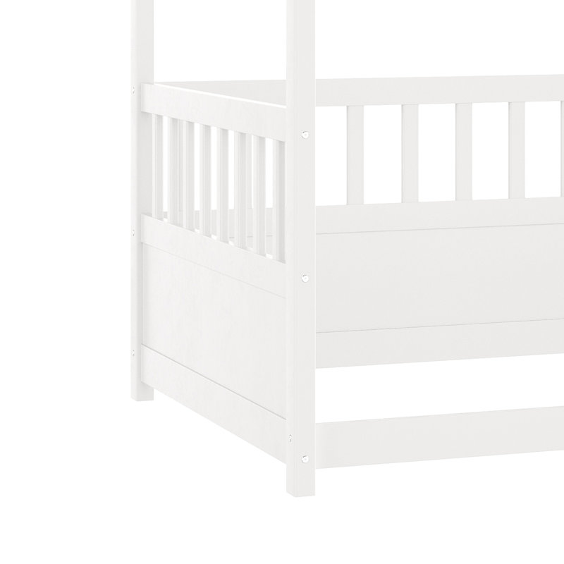 Structure de lit simple en bois - stable et sécuritaire pour le sol, avec profil bas