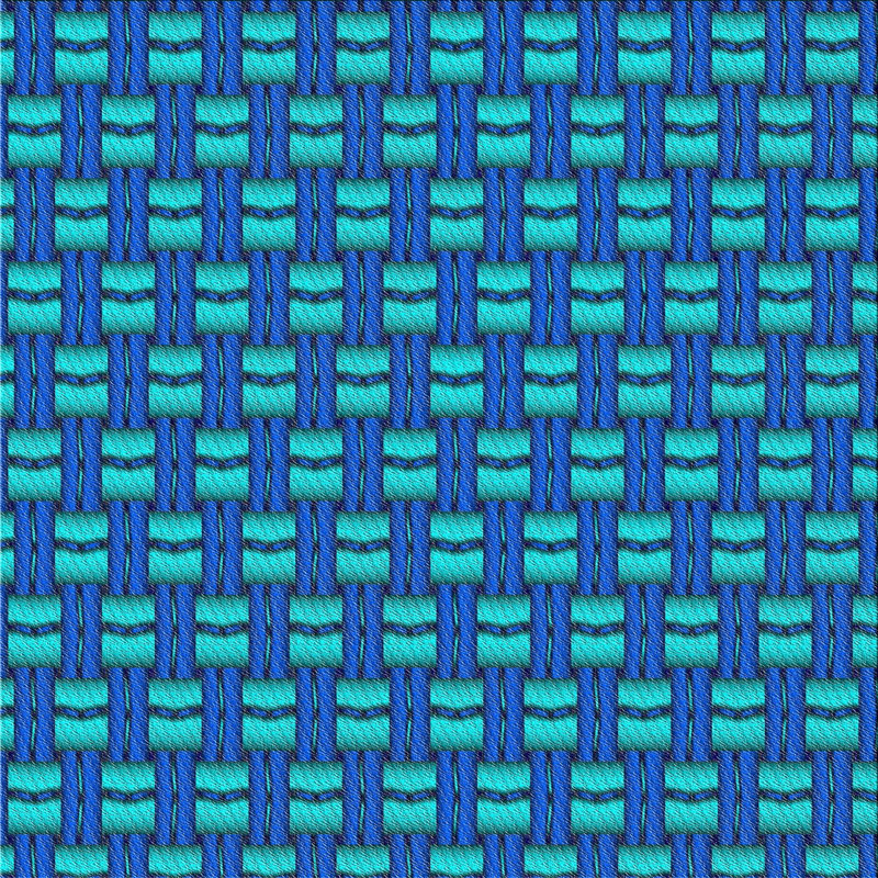 Tapis bleu tissé à la machine, Carré 6 pi