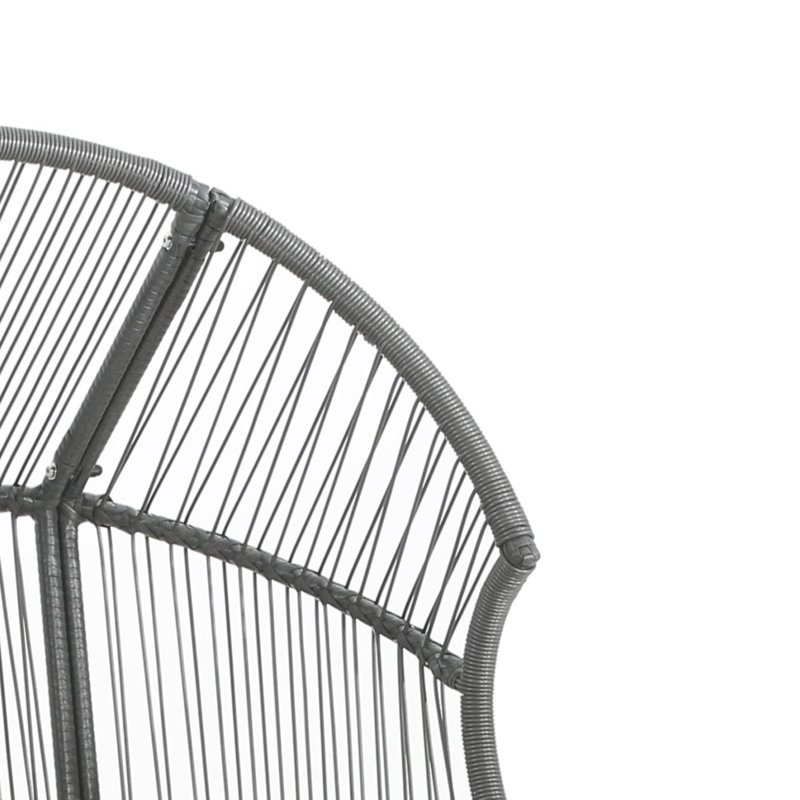 Fauteuil oscillant d'extérieur en osier Palos, Gris foncé, Gris foncé