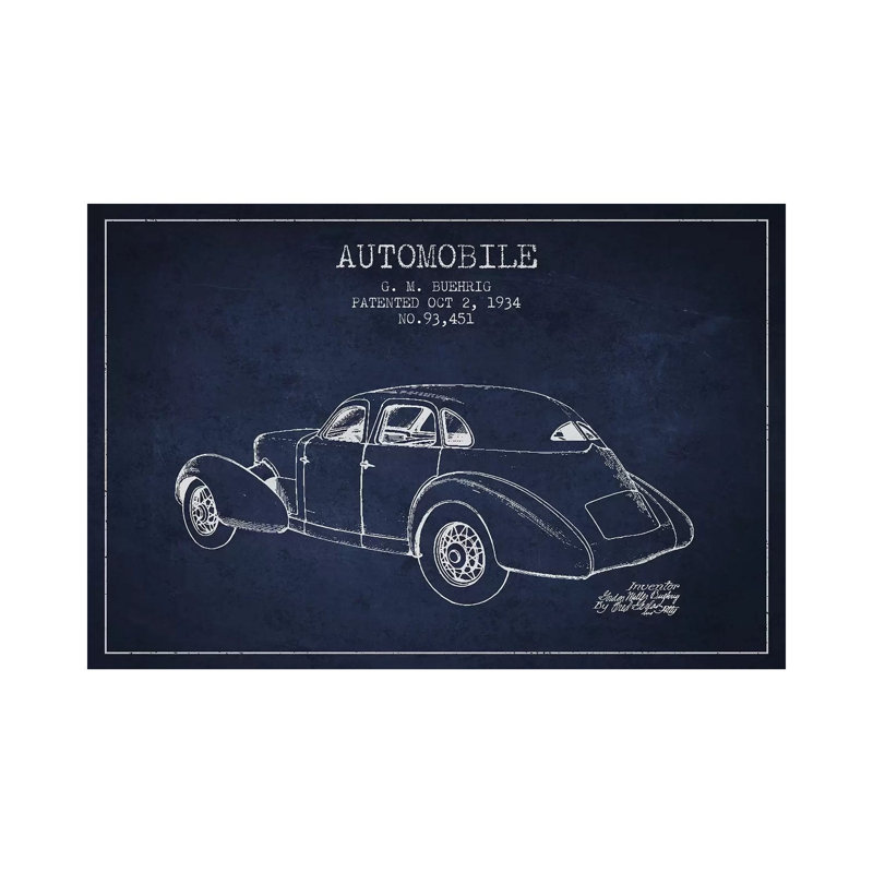 G.M. Buehrig Cord Automobile (Navy Blue) I by Aged Pixel - Wrapped Canvas Gallery-Wrapped Canvas Giclée