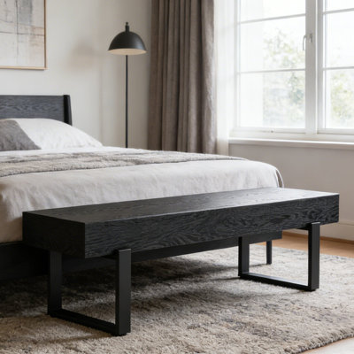 Modern Style 59" Industrial Shoe Bench With metal frame For Entryway