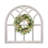 32 Inch Distressed White Wood Arched Window Frame Wall Decor, Handmade Rustic Window Pane