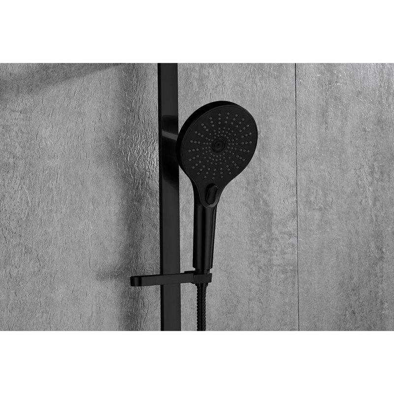 28-Inch Slide Bar Handheld Shower With 59-Inch Hose, Matte Black, Stainless Steel, Powerful Water Release For A Spotless Hose And In Offers Spray Easy Cleaning Options