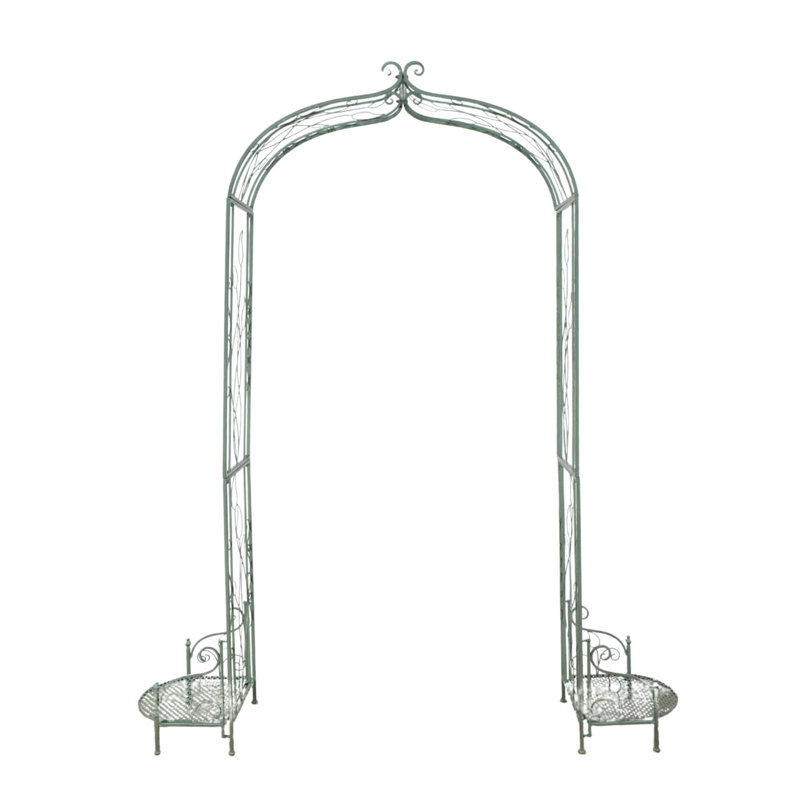 Arche de jardin en métal vert
