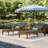 Saeon 78.75" Long Reclining Acacia Single Chaise with Cushions-1595985928