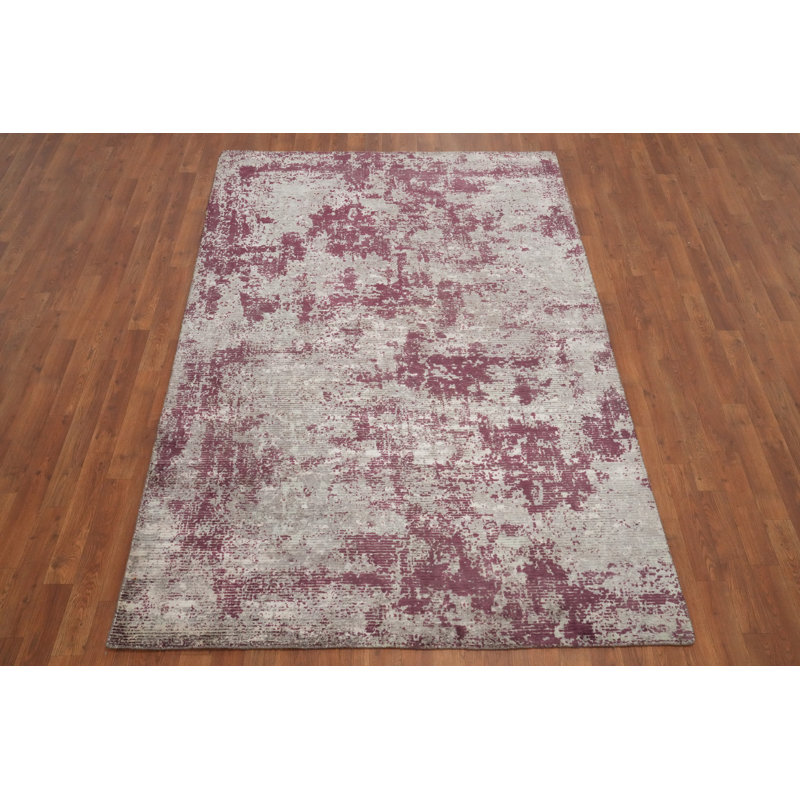 Distressed Look Abstract Area Rug 5x8