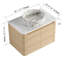 Meuble-lavabo mural de 30 pouces avec lavabo d'art en céramique et portes à fermeture en douceur, peu encombrant et élégant